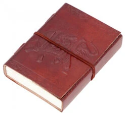 Notizbuch, Lederbuch, Tagebuch Mit Ledereinband - Elefant 9*12 Cm