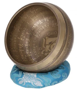 Handgearbeitete Gravierte Klangschale Mit Klöppel & Kissen - Ø 16 Cm Modell 3