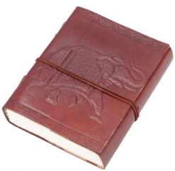 Notizbuch, Lederbuch, Tagebuch Mit Ledereinband - Elefant 12*15 Cm