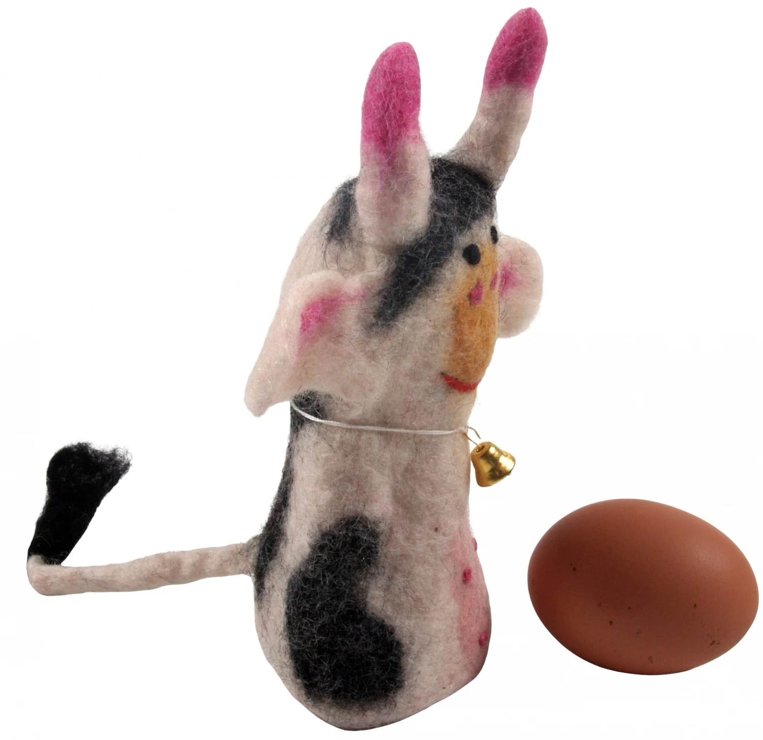 Filz Eierwärmer, Handgemachter Filzdekoration Aus Nepal, Filztier - Kuh 2 Filz Eierwärmer, Handgemachter Filzdekoration Aus Nepal, Filztier - Kuh – Bild 2