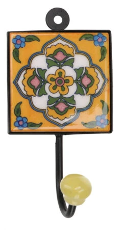 Wandhaken, Garderobenhaken Mit Handgefertigter Fliese, Kleiderhaken (7,5*7,5 Cm) - Modell 3