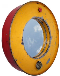 Metall Spiegel Aus Recyceltem Faß Deckel Aus Metall, Vintage Deko Spiegel - Farbe 4 - 60x60x10 Cm Ø60 Cm