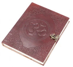 Notizbuch, Lederbuch, Tagebuch Mit Ledereinband Und - OM 17*23 Cm