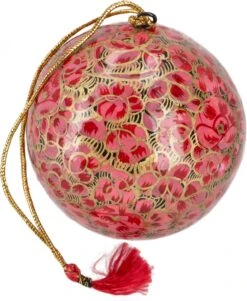 Upcycling Weihnachtskugel Aus Pappmachee, Handbemalter Christbaumschmuck, Kaschmirkugeln - 10x7x7 Cm Ø7 Cm