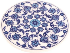 Orientalischer Keramikuntersetzer, Runder Untersetzer Mit Mandala Motiv - Muster 6 - 1x16x16 Cm Ø16 Cm