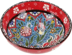 1 Stk. Orientalische Keramikschüssel, Schale, Müslischale, Handbemalt - Ø 12 Cm / Modell 21