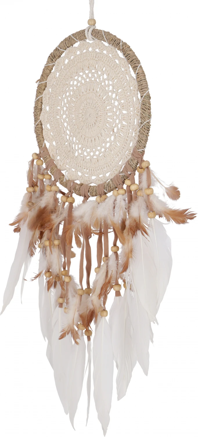 Traumfänger Mit Gehäkelter Spitze - Creme 22 Cm 2 Traumfänger Mit Gehäkelter Spitze - Creme 22 Cm – Bild 2