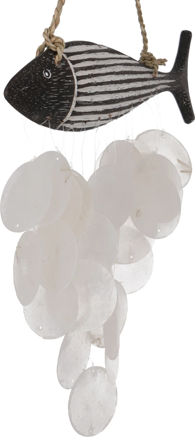 Muschel Mobile Fisch Aus Holz Und Muschelstücken - Fisch - 30x22x1,5 Cm 2 Muschel Mobile Fisch Aus Holz Und Muschelstücken - Fisch - 30x22x1,5 Cm – Bild 2