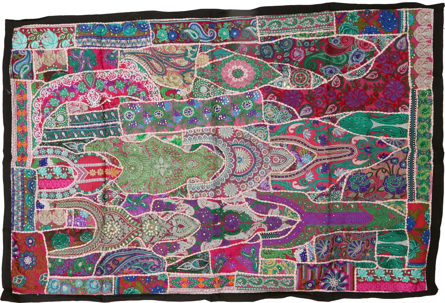 Indischer Wandteppich Patchwork Wandbehang, Einzelstück 150*100 Cm - Muster 15 2 Indischer Wandteppich Patchwork Wandbehang, Einzelstück 150*100 Cm - Muster 15 – Bild 2