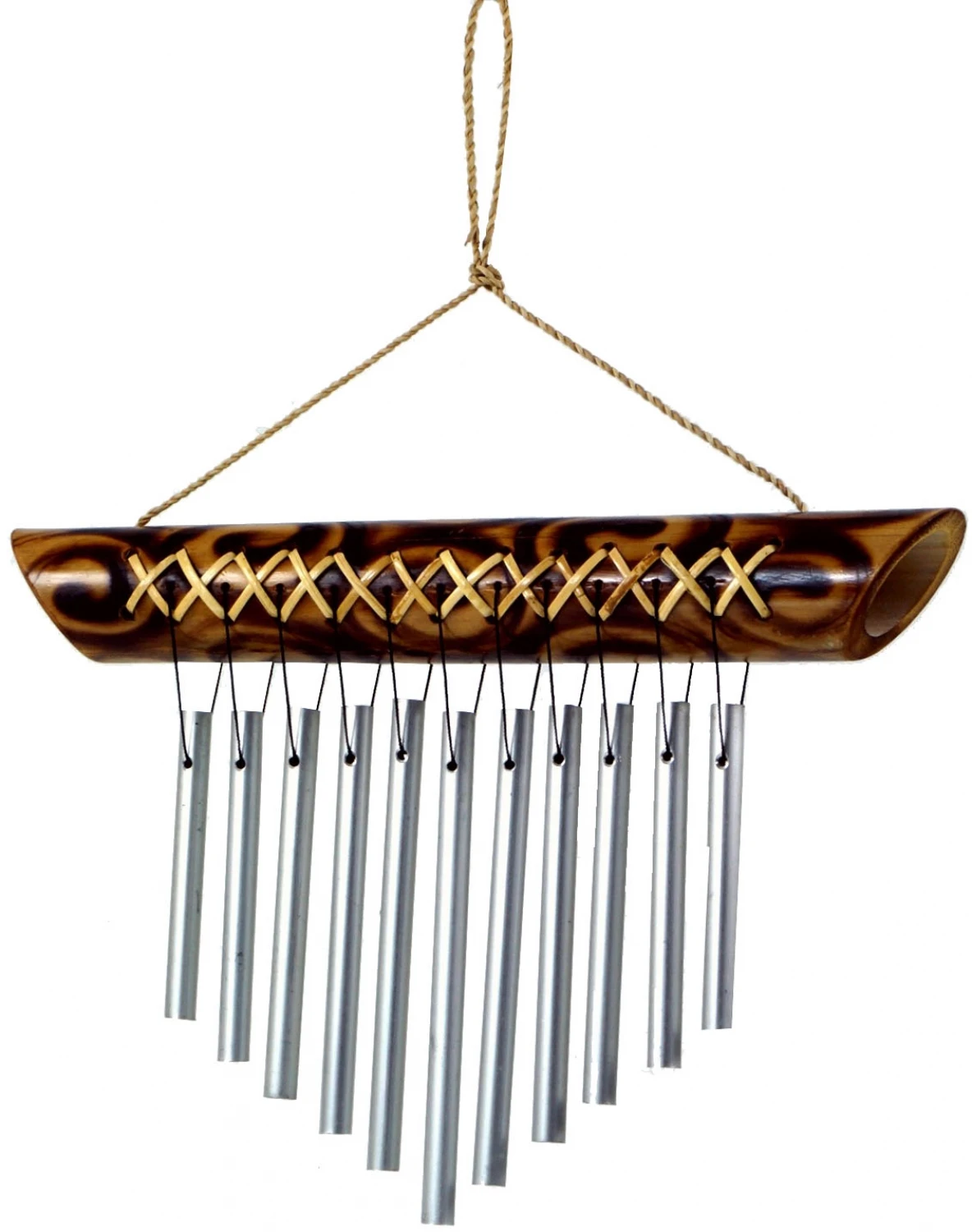 Aluminium Klangspiel, Exotisches Windspiel Aus Bambus 25 Cm - Variante 12 1 Aluminium Klangspiel, Exotisches Windspiel Aus Bambus 25 Cm - Variante 12