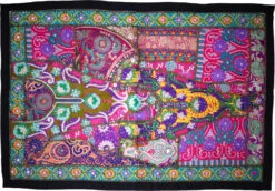 Indischer Wandteppich Patchwork Wandbehang/Tischläufer Einzelstück 90*65 Cm - Muster 8