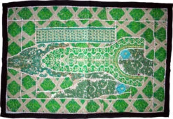 Indischer Wandteppich Patchwork Wandbehang/Tischläufer Einzelstück 90*65 Cm - Muster 11