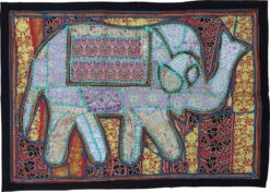 Indischer Wandteppich Patchwork Wandbehang/Tischläufer Einzelstück 90*65 Cm - Muster 5