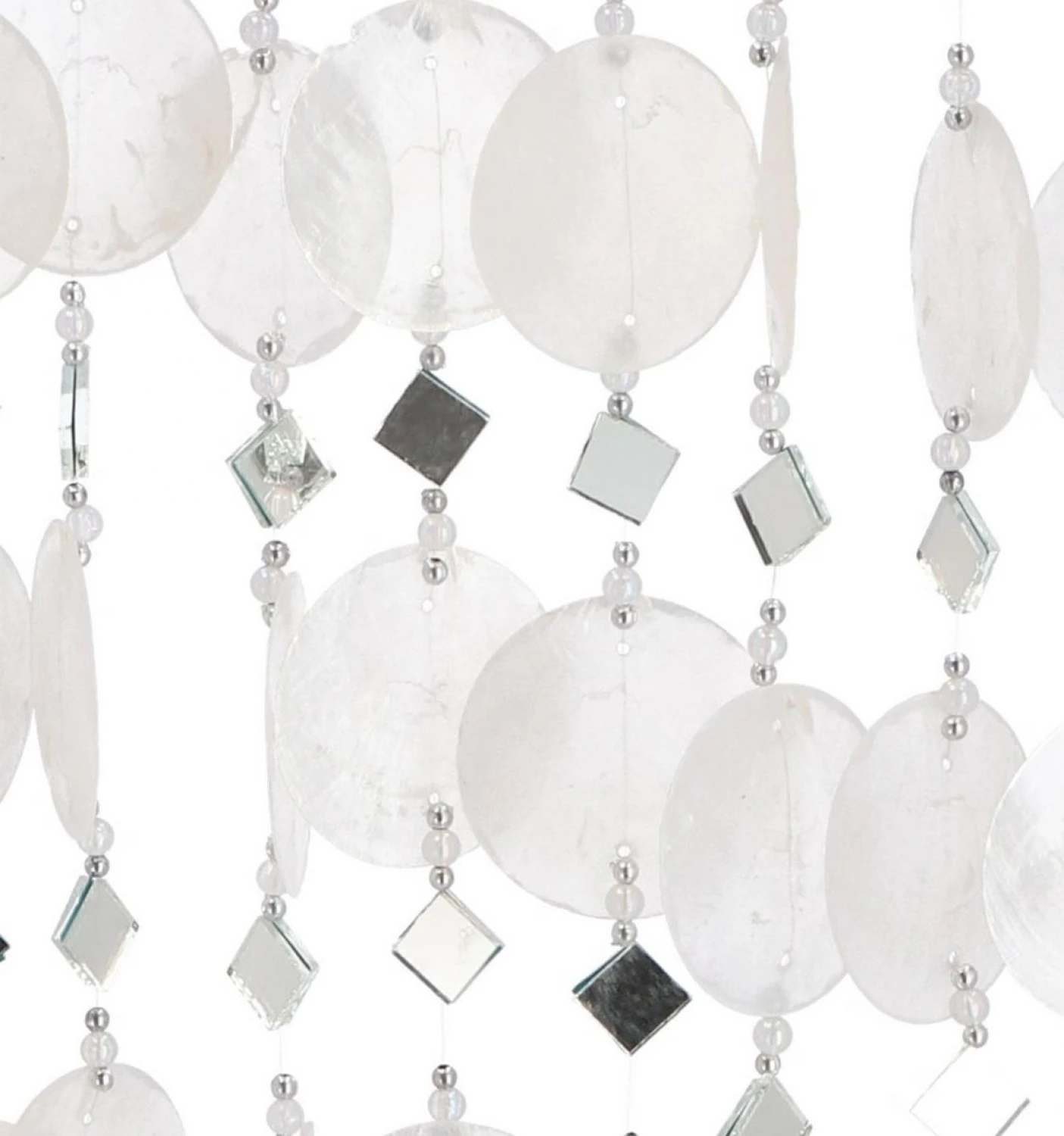 Muschel Mobile, Ethno Windspiel, Sonnenfänger - Weiß - 60x30x2 Cm 2 Muschel Mobile, Ethno Windspiel, Sonnenfänger - Weiß - 60x30x2 Cm – Bild 2