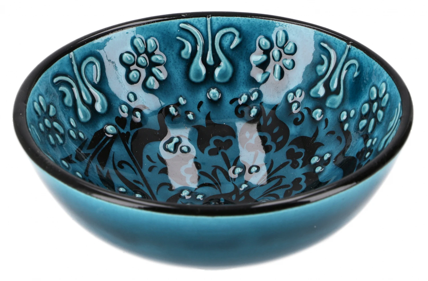 1 Stk. Orientalische Schüssel, Schale, Müslischale, Handbemalt - Ø 12 Cm Türkies 2 1 Stk. Orientalische Schüssel, Schale, Müslischale, Handbemalt - Ø 12 Cm Türkies – Bild 2