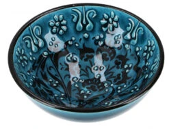 1 Stk. Orientalische Schüssel, Schale, Müslischale, Handbemalt - Ø 12 Cm Türkies