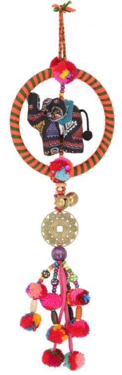 Mobile Mit Elefant, Farbenfrohe Asiatische Dekoration, Mobile Aus Thailand - Elefant - 120x9x2,5 Cm