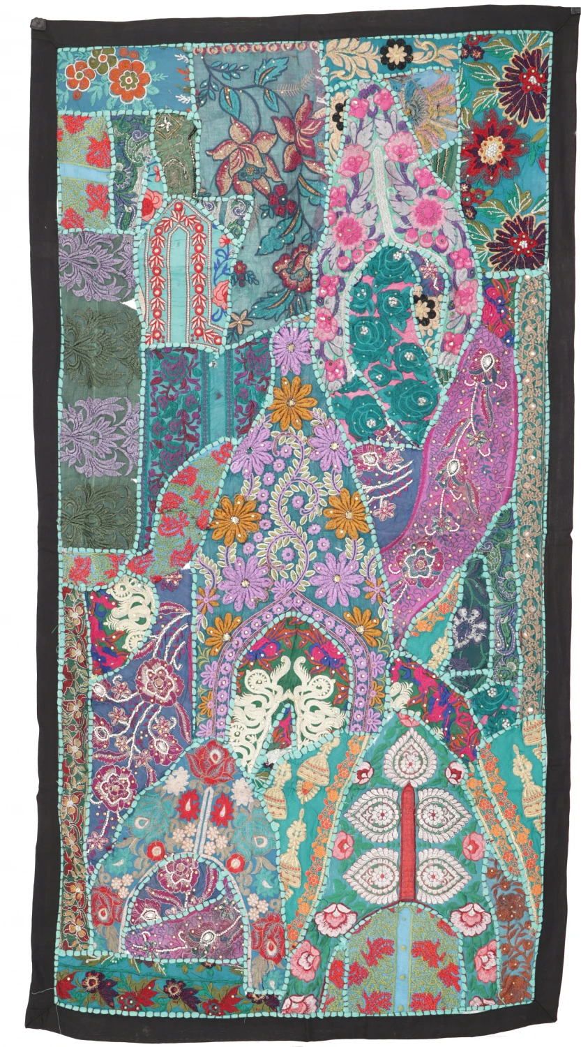 Indischer Wandteppich Patchwork Wandbehang/Tischläufer Einzelstück125*65 Cm - Muster 15 2 Indischer Wandteppich Patchwork Wandbehang/Tischläufer Einzelstück125*65 Cm - Muster 15 – Bild 2
