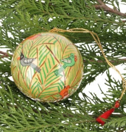Upcycling Weihnachtskugel Aus Pappmachee, Handbemalter Christbaumschmuck, Kaschmirkugel - Muster 23 - 7x7x7 Cm Ø7 Cm