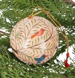 Upcycling Weihnachtskugel Aus Pappmachee, Handbemalter Christbaumschmuck, Kaschmirkugel - Muster 25 - 7x7x7 Cm Ø7 Cm