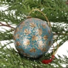 Upcycling Weihnachtskugel Aus Pappmachee, Handbemalter Christbaumschmuck, Kaschmirkugel - Muster 9 - 7x7x7 Cm Ø7 Cm