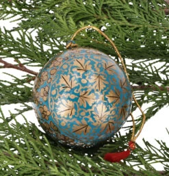 Upcycling Weihnachtskugel Aus Pappmachee, Handbemalter Christbaumschmuck, Kaschmirkugel - Muster 9 - 7x7x7 Cm Ø7 Cm