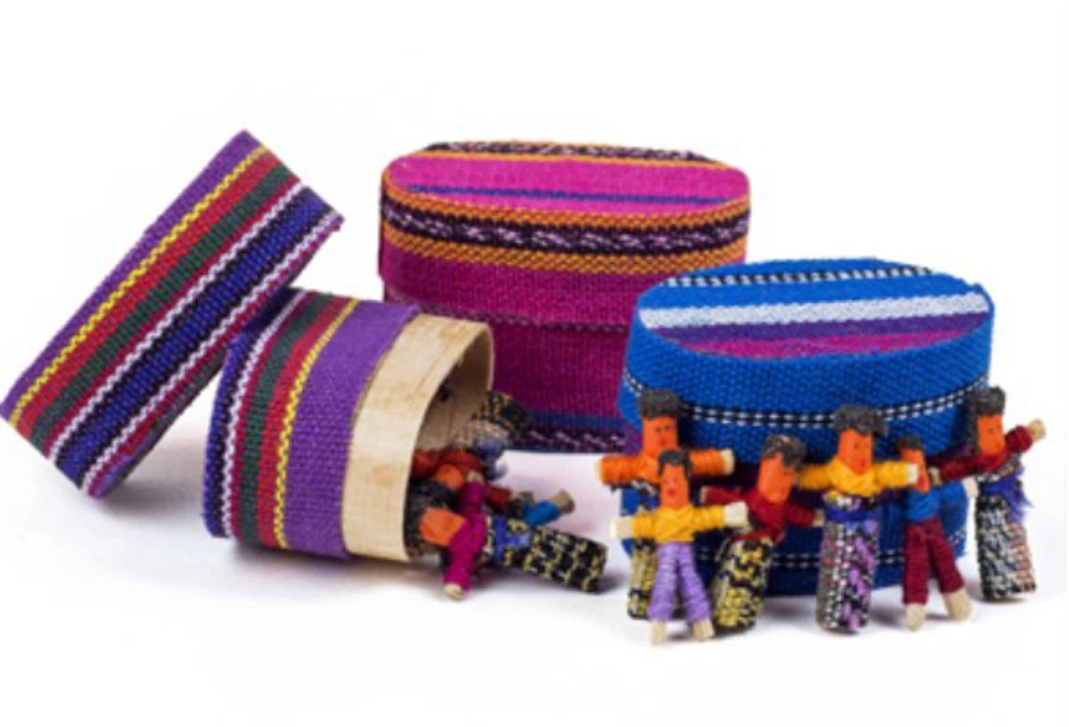 Mini Sorgenpüppchen - 6 Stück 2,5 Cm In Ovaler Box Und Story 1 Mini Sorgenpüppchen - 6 Stück 2,5 Cm In Ovaler Box Und Story