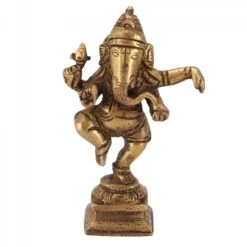 Messingfigur Ganesha Statue, Tanzender Ganesha 11 Cm - Motiv 16