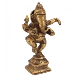 Messingfigur Ganesha Statue, Tanzender Ganesha 11 Cm - Motiv 16 -Deko Haus Store 360 29391 s 22