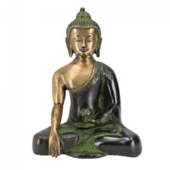Buddha Statue Aus Messing Bhumisparsa Mudra 18 Cm - Modell 9