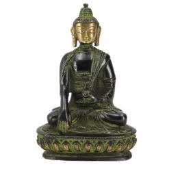 Buddha Statue Aus Messing Bhumisparsa Mudra 14 Cm - Modell 6