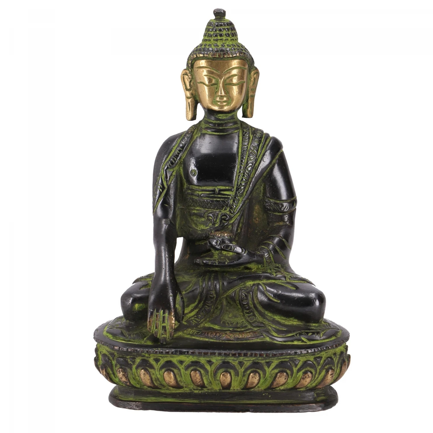 Buddha Statue Aus Messing Bhumisparsa Mudra 14 Cm - Modell 6 1 Buddha Statue Aus Messing Bhumisparsa Mudra 14 Cm - Modell 6