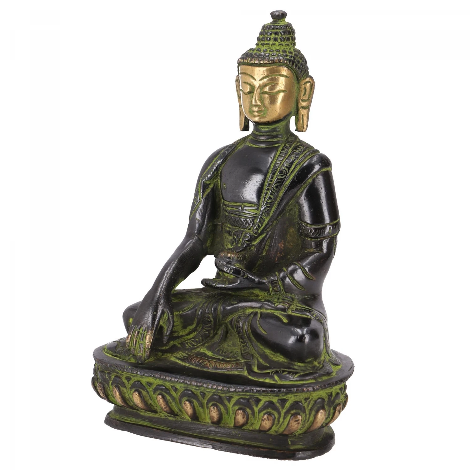 Buddha Statue Aus Messing Bhumisparsa Mudra 14 Cm - Modell 6 2 Buddha Statue Aus Messing Bhumisparsa Mudra 14 Cm - Modell 6 – Bild 2