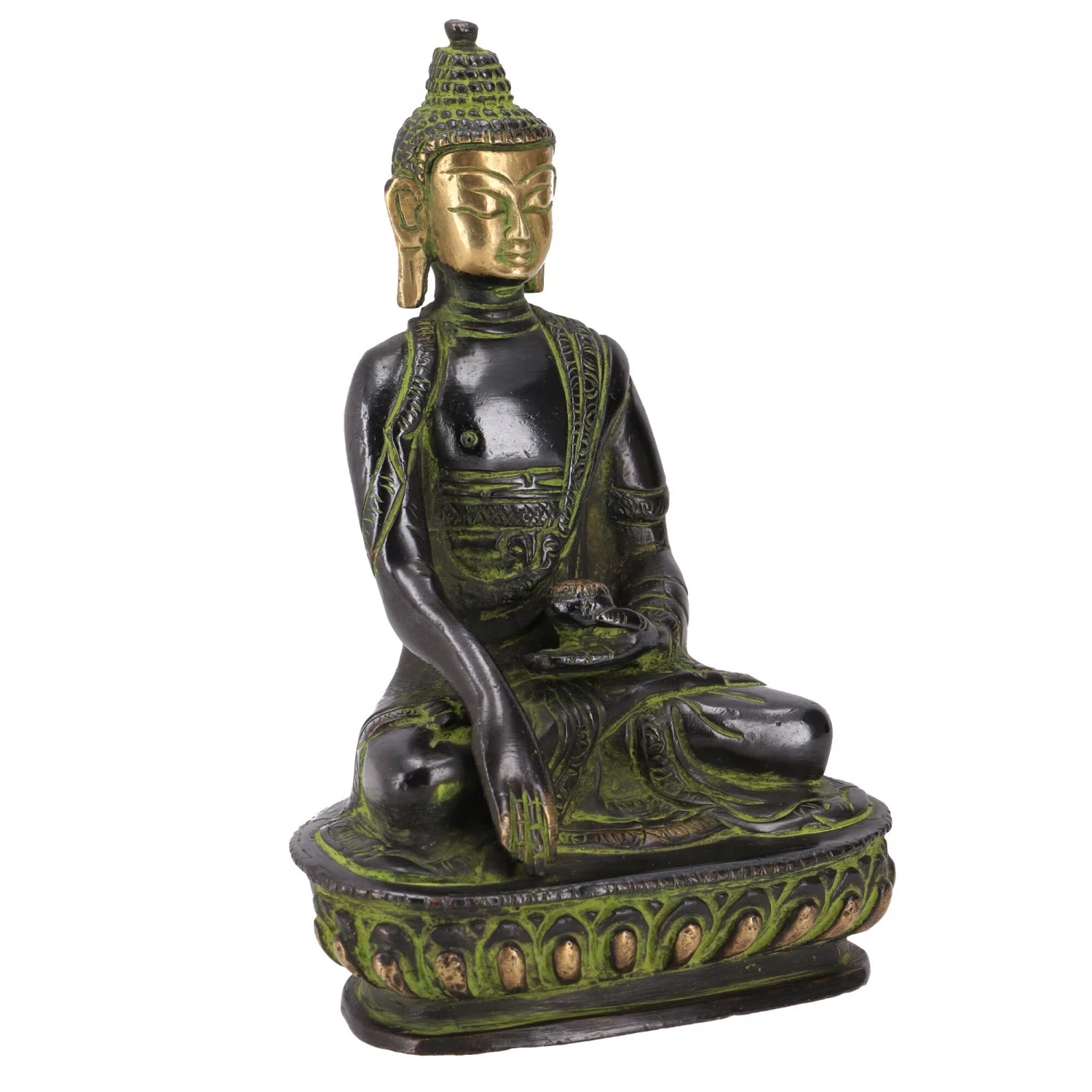 Buddha Statue Aus Messing Bhumisparsa Mudra 14 Cm - Modell 6 7 Buddha Statue Aus Messing Bhumisparsa Mudra 14 Cm - Modell 6 – Bild 7