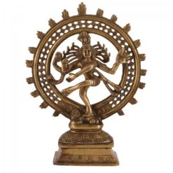 Messingfigur, Statue Shiva Im Feuerkranz 29 Cm - Motiv 9
