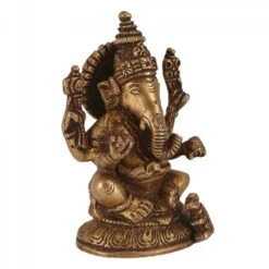 Messingfigur Ganesha Statue 12 Cm - Motiv 20 -Deko Haus Store 360 29543 s 22
