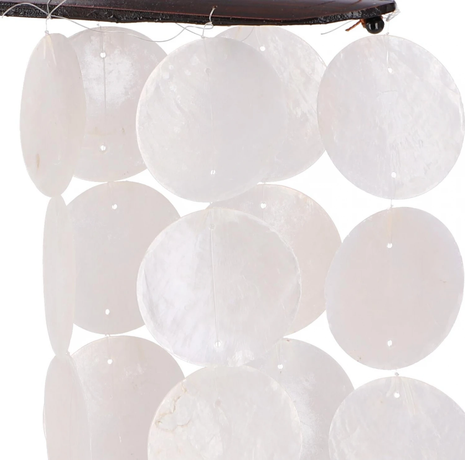 Langes Muschel Windspiel, Klangspiel - Weiß - 30x20 Cm 4 Langes Muschel Windspiel, Klangspiel - Weiß - 30x20 Cm – Bild 4