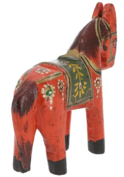 Deko Pferd, Im Antik- Look Bemalt, Holzpferdchen - Orange - 10x12x4 Cm -Deko Haus Store 49383 11 2133 1359dekoration 59