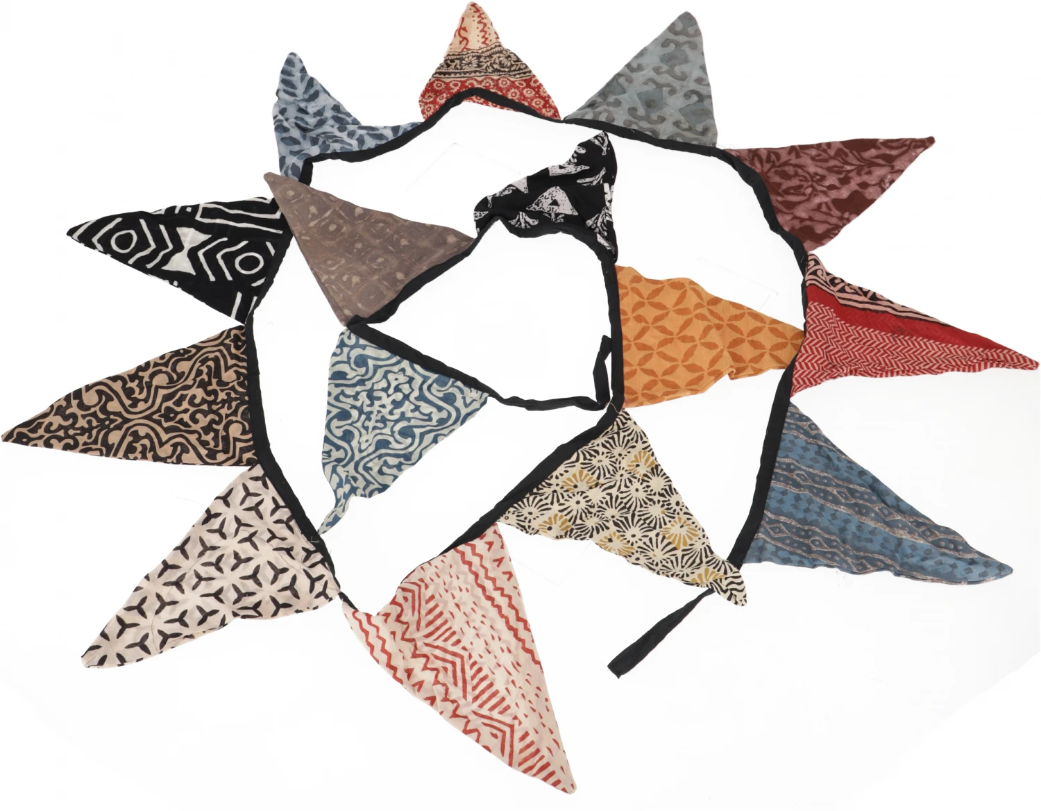 Baumwoll Wimpel Girlande, 2 M Wimpelkette - Schwarz/bunt - 27 Cm 1 Baumwoll Wimpel Girlande, 2 M Wimpelkette - Schwarz/bunt - 27 Cm