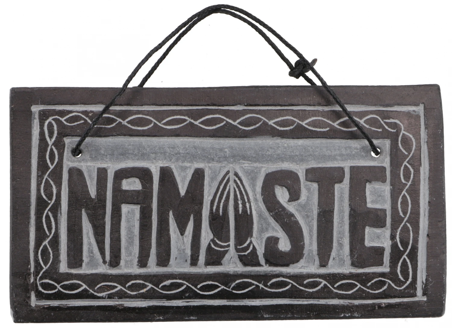 Tibetisches Steinbild, Relieff Aus Schiefer - Namaste 6 - 5,5x9,5x0,7 Cm 2 Tibetisches Steinbild, Relieff Aus Schiefer - Namaste 6 - 5,5x9,5x0,7 Cm – Bild 2