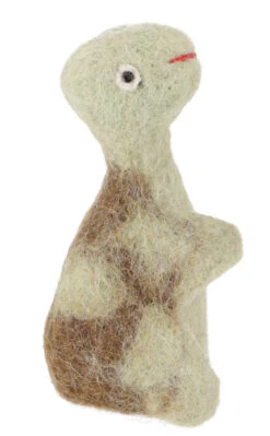 Handgemachte Fingerpuppe Aus Filz - Schildkröte - 9x4x3 Cm