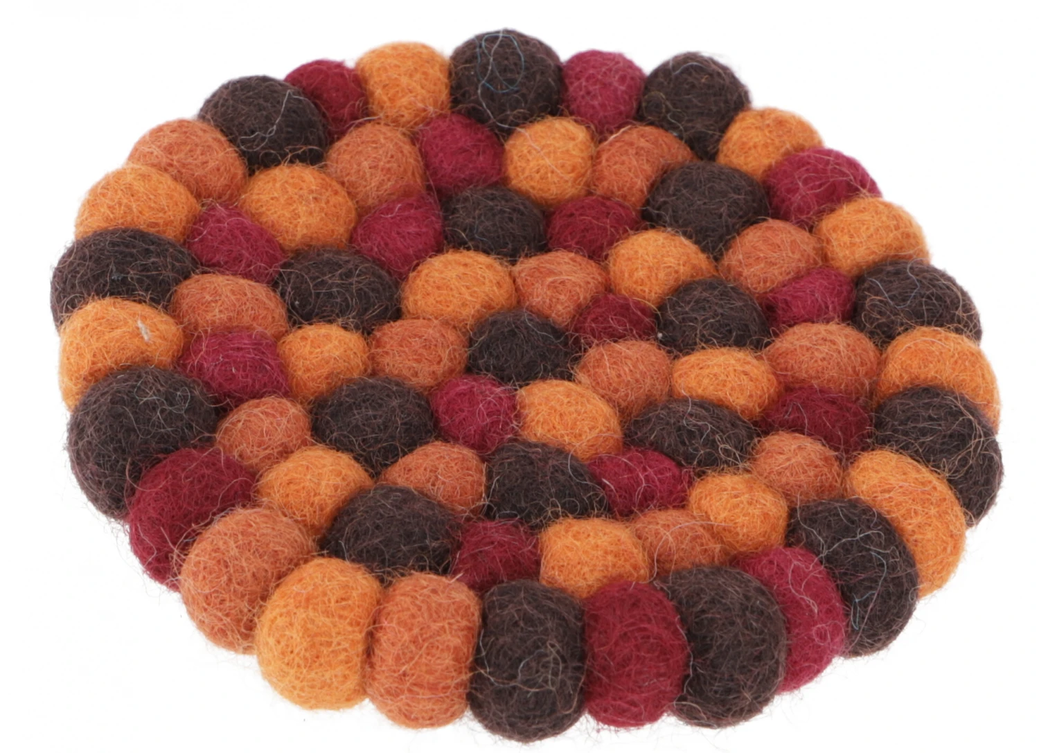 Filzuntersetzer, Untersetzer Aus Filzkugeln, Filzdekoratio Rund - Rot/bunt Ø 10 Cm 1 Filzuntersetzer, Untersetzer Aus Filzkugeln, Filzdekoratio Rund - Rot/bunt Ø 10 Cm