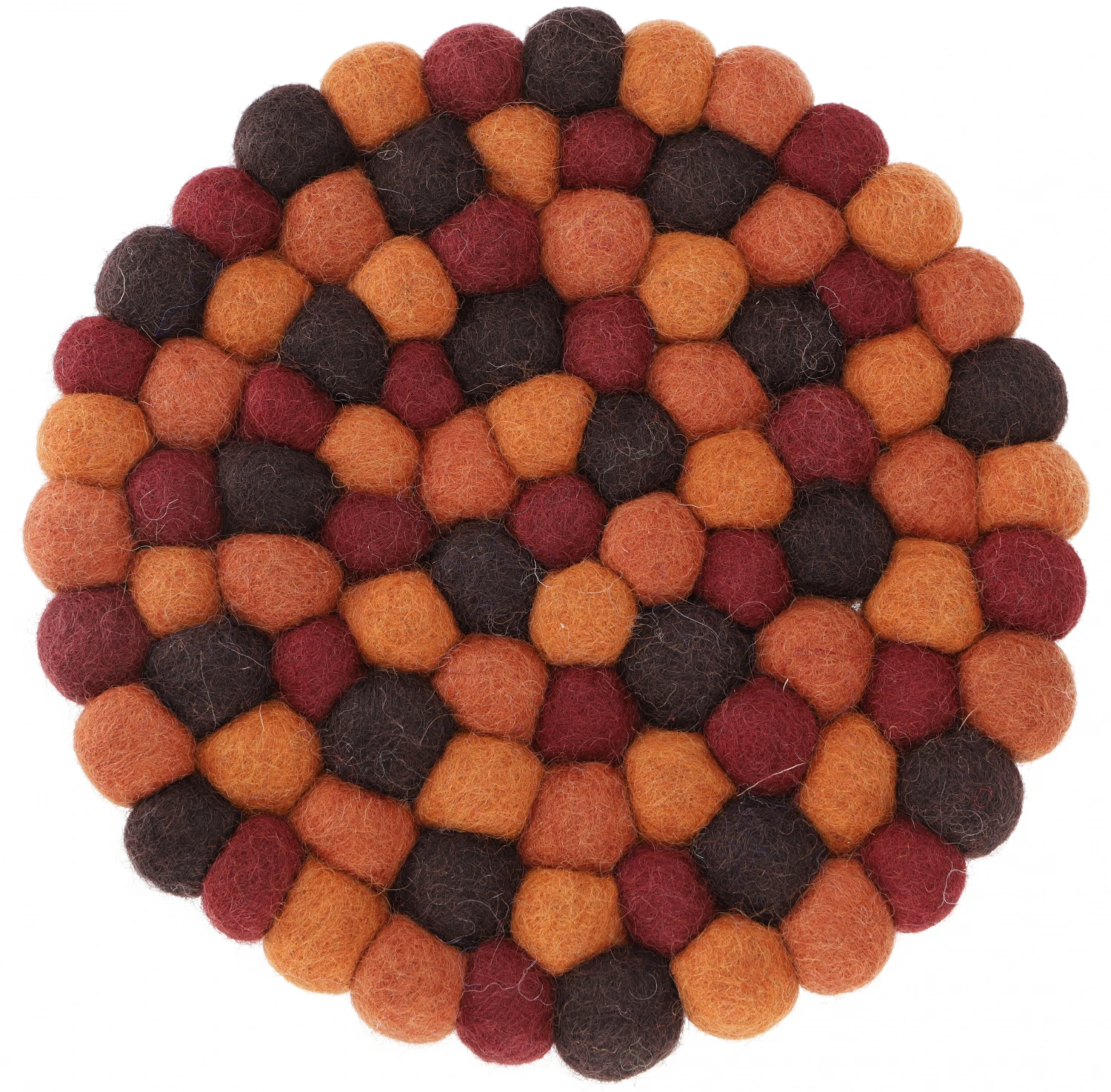 Filzuntersetzer, Untersetzer Aus Filzkugeln, Filzdekoratio Rund - Rot/bunt Ø 10 Cm 2 Filzuntersetzer, Untersetzer Aus Filzkugeln, Filzdekoratio Rund - Rot/bunt Ø 10 Cm – Bild 2