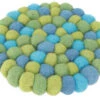 Filzuntersetzer, Untersetzer Aus Filzkugeln, Filzdekoration Rund - Türkis/bunt Ø 10 Cm