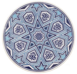 Orientalischer Keramikuntersetzer, Runder Untersetzer Mit Mandala Motiv - Muster 14 - 1x16x16 Cm Ø16 Cm