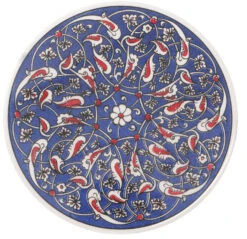 Orientalischer Keramikuntersetzer, Runder Untersetzer Mit Mandala Motiv - Muster 17 - 1x16x16 Cm Ø16 Cm