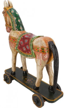 Geschnitztes Pferd Auf Rollen, Dekoobjekt - Design 8 - 72x61x21 Cm -Deko Haus Store 52108 t 11 21 dekoration 3
