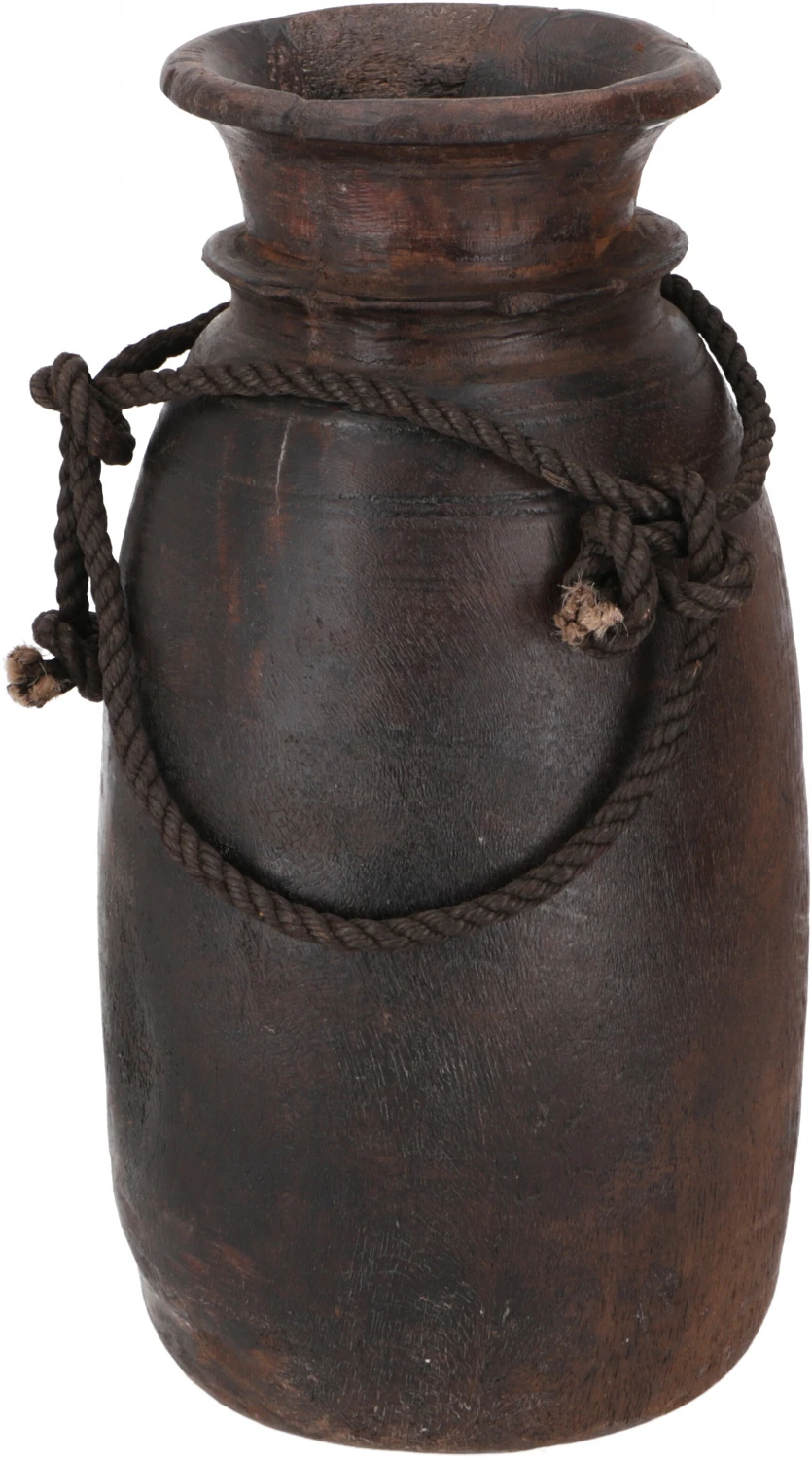 Vintage Holz Vase, Krug Rajasthan, Gedrechselt - Größe 32 Cm 1 Vintage Holz Vase, Krug Rajasthan, Gedrechselt - Größe 32 Cm