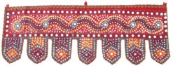 Indischer Wandbehang, Orientalischer Wimpel Mit Pailletten, Türbehang - Rot/1 - 30x85 Cm