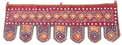 Indischer Wandbehang, Orientalischer Wimpel Mit Pailletten, Türbehang - Rot/2 - 30x85 Cm